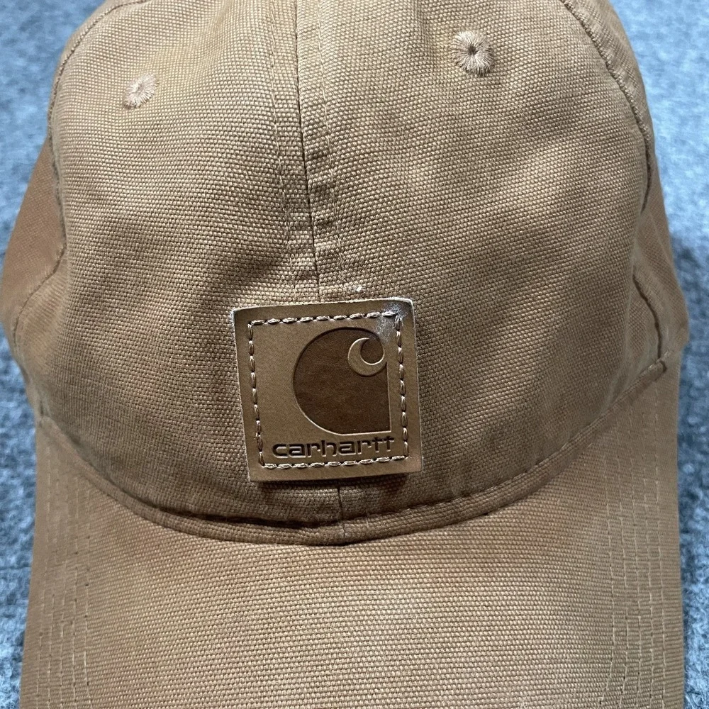 Carhartt Baseball Cap Unisex One Size Brown Canvas Adjustable Logo Patch Hat